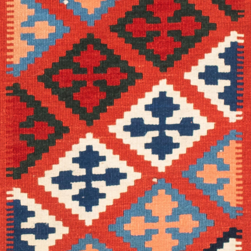 Tapis Kelim - Oriental carré  - 118 x 102 cm - bleu