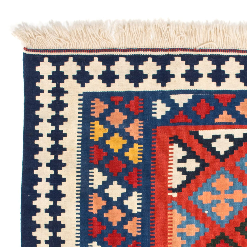 Tapis Kelim - Oriental carré  - 118 x 102 cm - bleu