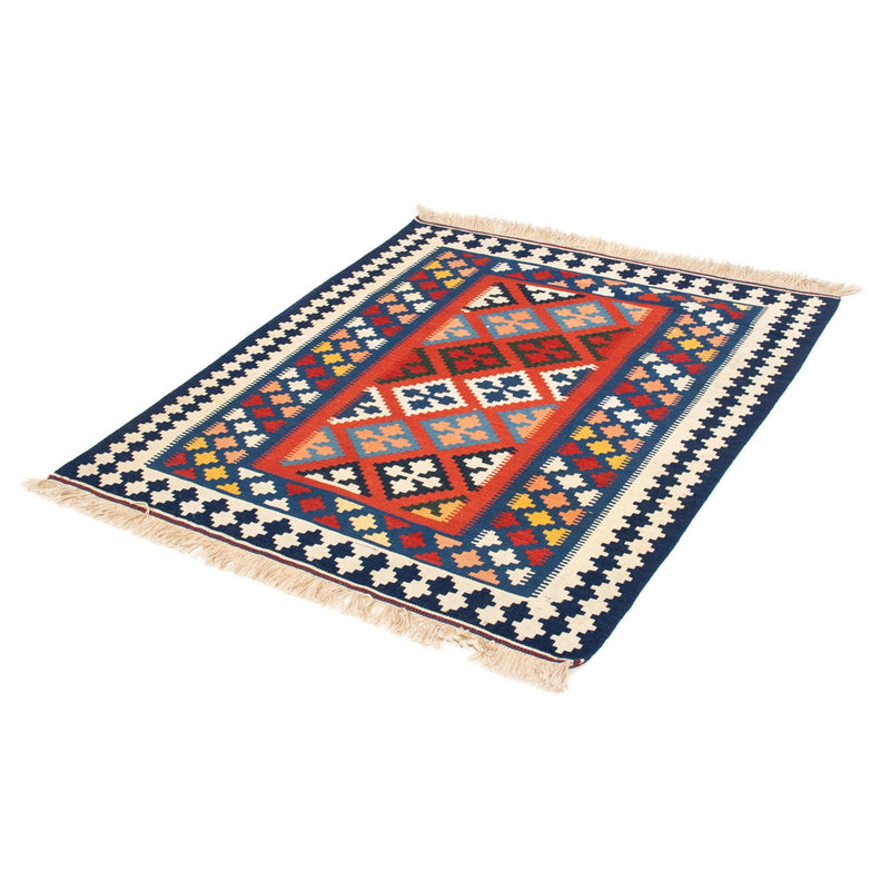 Tapis Kelim - Oriental carré  - 118 x 102 cm - bleu