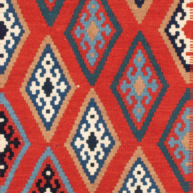 Tapis Kelim - Oriental carré  - 100 x 98 cm - bleu