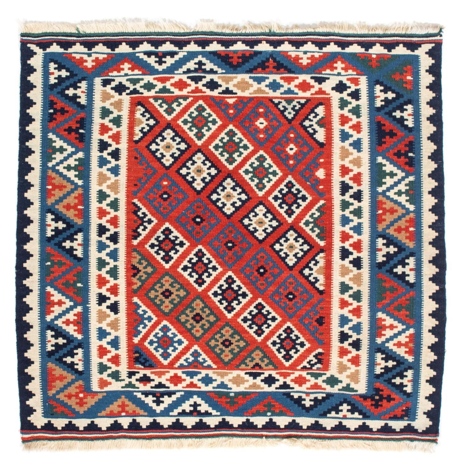 Tapis Kelim - Oriental carré  - 103 x 100 cm - multicolore