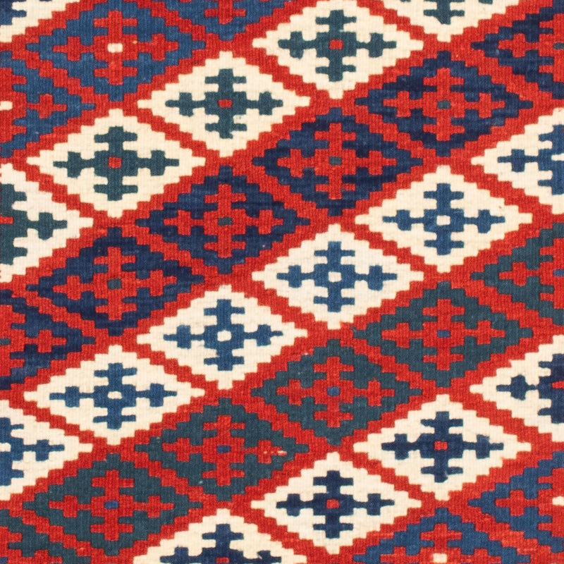 Tapis Kelim - Oriental carré  - 102 x 102 cm - rouge foncé
