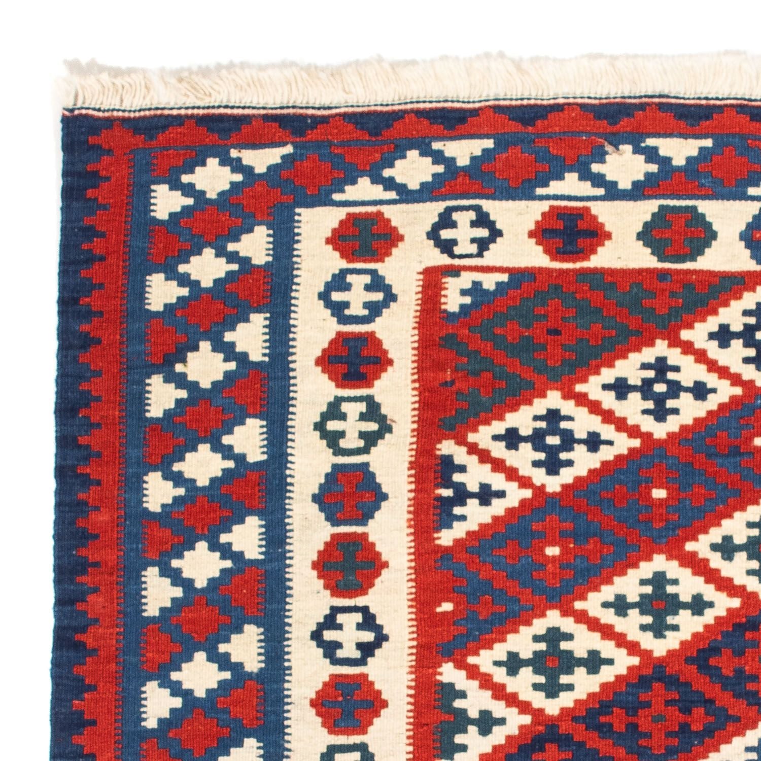 Tapis Kelim - Oriental carré  - 102 x 102 cm - rouge foncé