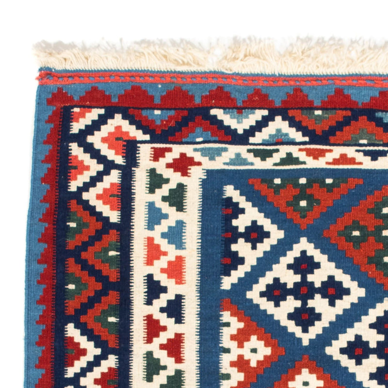 Tapis Kelim - Oriental carré  - 104 x 101 cm - bleu
