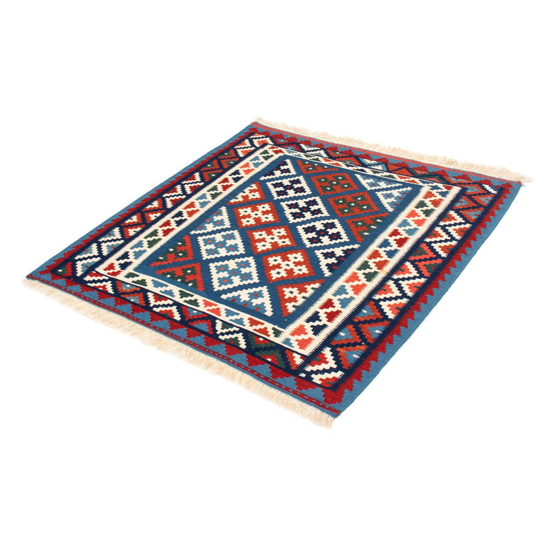 Tapis Kelim - Oriental carré  - 104 x 101 cm - bleu