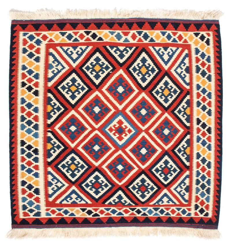 Tapis Kelim - Oriental carré  - 106 x 105 cm - rouge