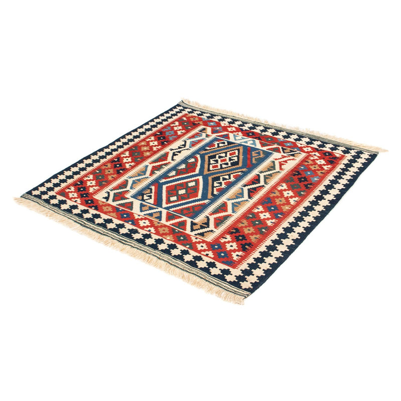Tapis Kelim - Oriental carré  - 104 x 99 cm - rouge