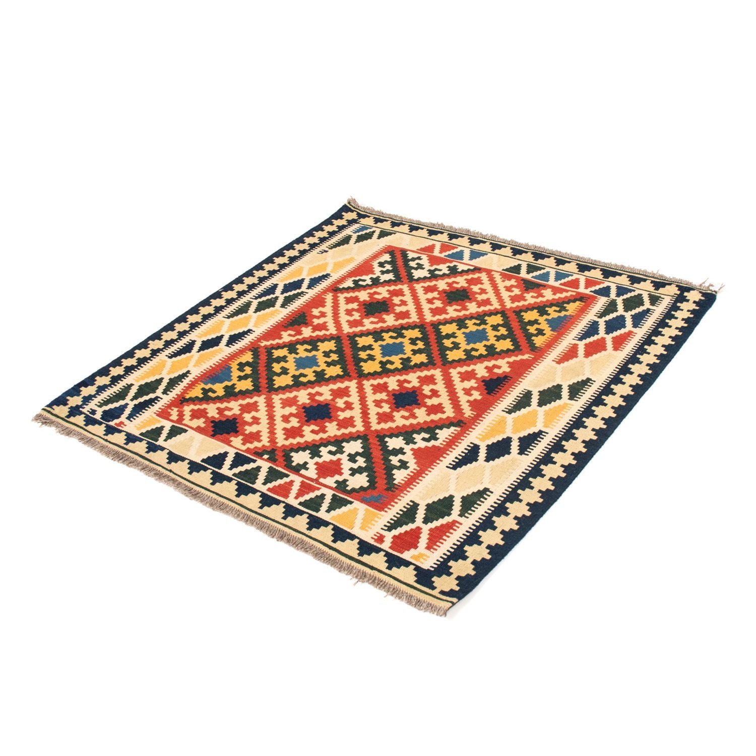 Tapis Kelim - Oriental carré  - 103 x 101 cm - beige