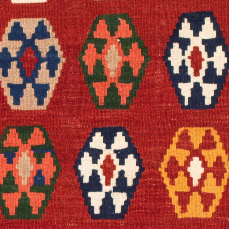 Tapis Kelim - Oriental carré  - 96 x 95 cm - rouge foncé