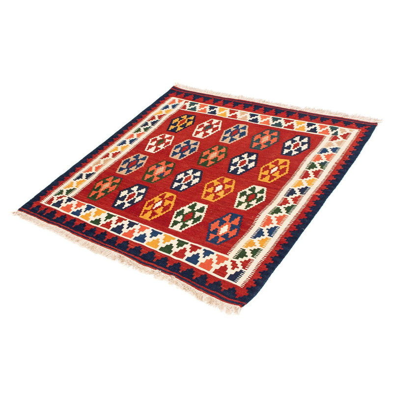 Tapis Kelim - Oriental carré  - 96 x 95 cm - rouge foncé