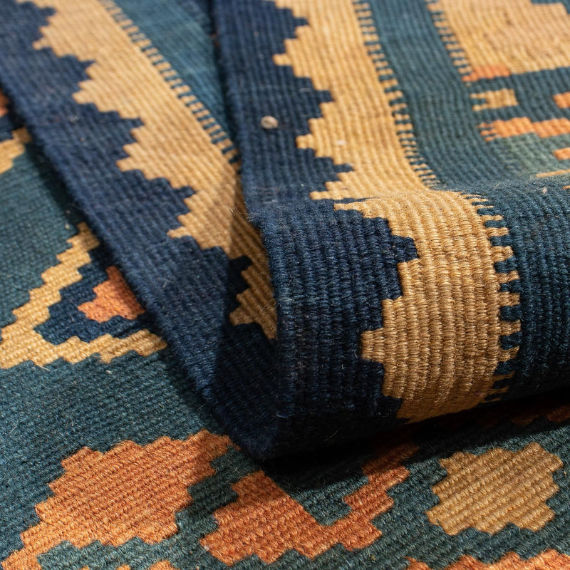 Tapis Kelim - Oriental - 195 x 157 cm - bleu foncé