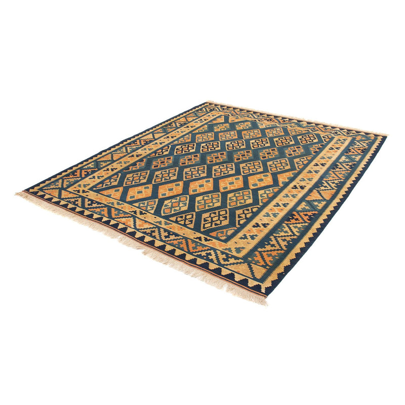 Tapis Kelim - Oriental - 195 x 157 cm - bleu foncé
