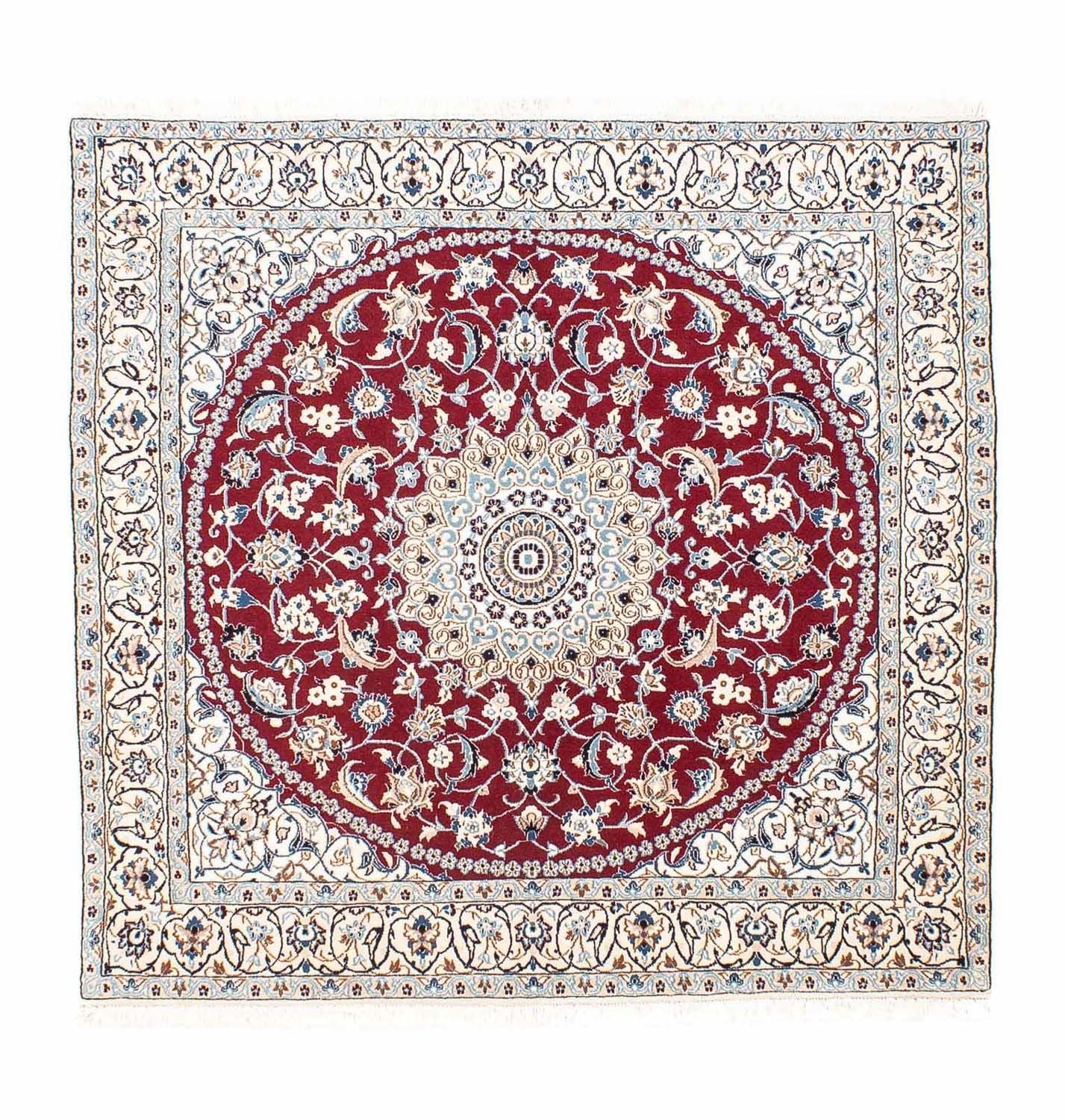 Tapis persan - Nain - Royal carré  - 160 x 155 cm - rouge foncé
