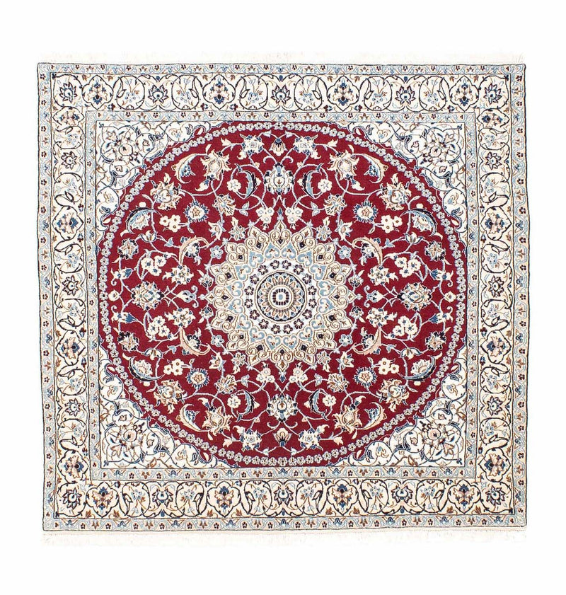 Tapis persan - Nain - Royal carré  - 160 x 155 cm - rouge foncé