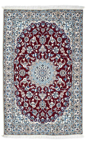 Tapis de couloir Tapis persan - Nain - Royal - 178 x 106 cm - rouge foncé
