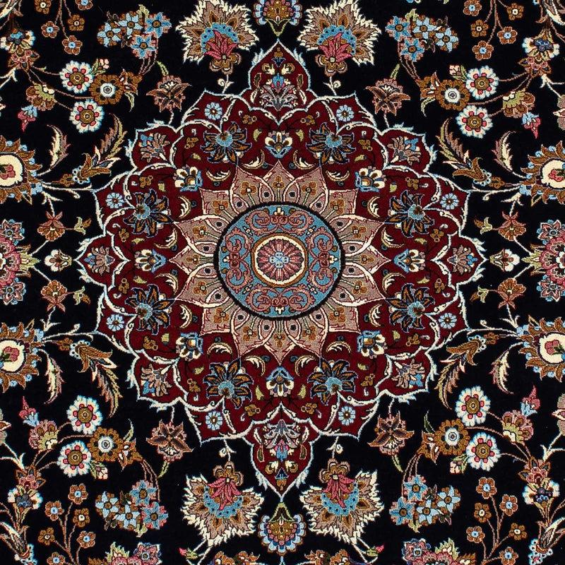 Tapis persan - Ghom - 212 x 140 cm - bleu foncé