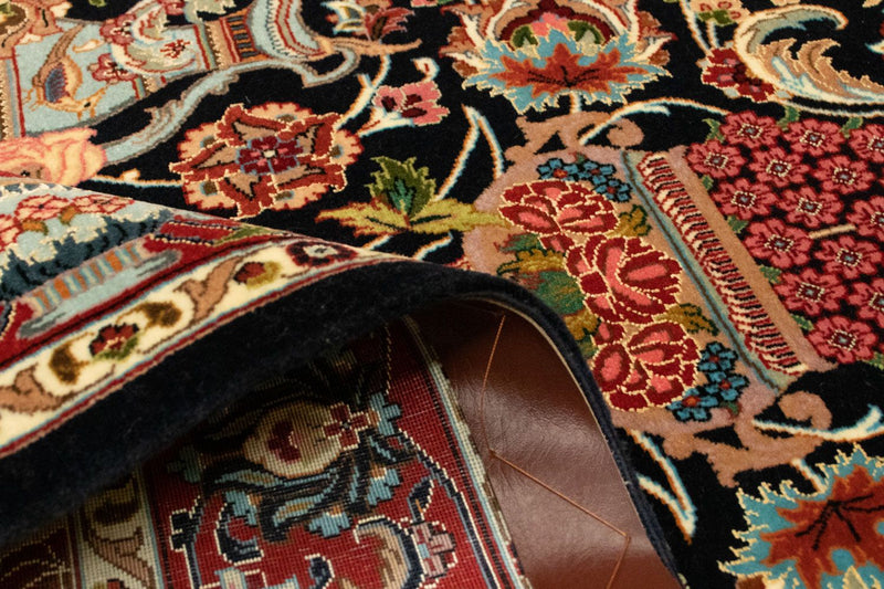 Tapis persan - Ghom - 161 x 102 cm - noir