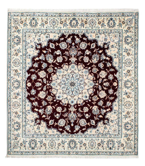 Tapis persan - Nain - Royal carré  - 156 x 143 cm - rouge foncé