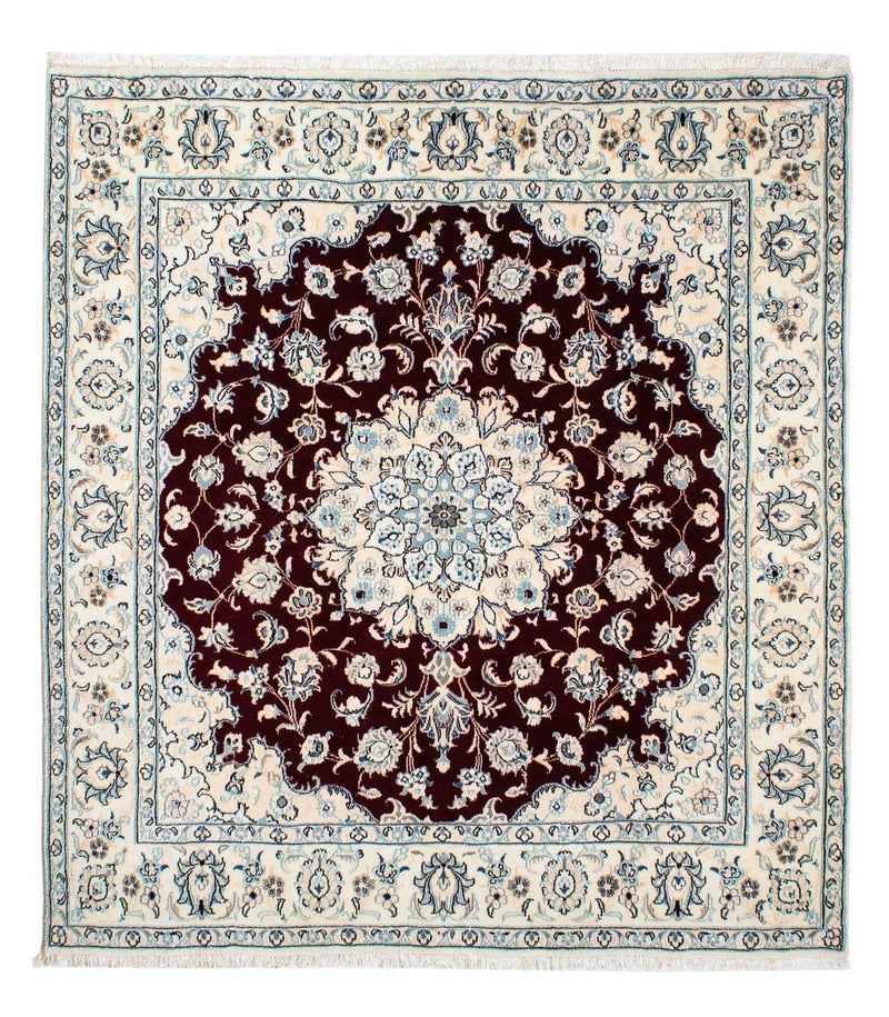 Tapis persan - Nain - Royal carré  - 156 x 143 cm - rouge foncé