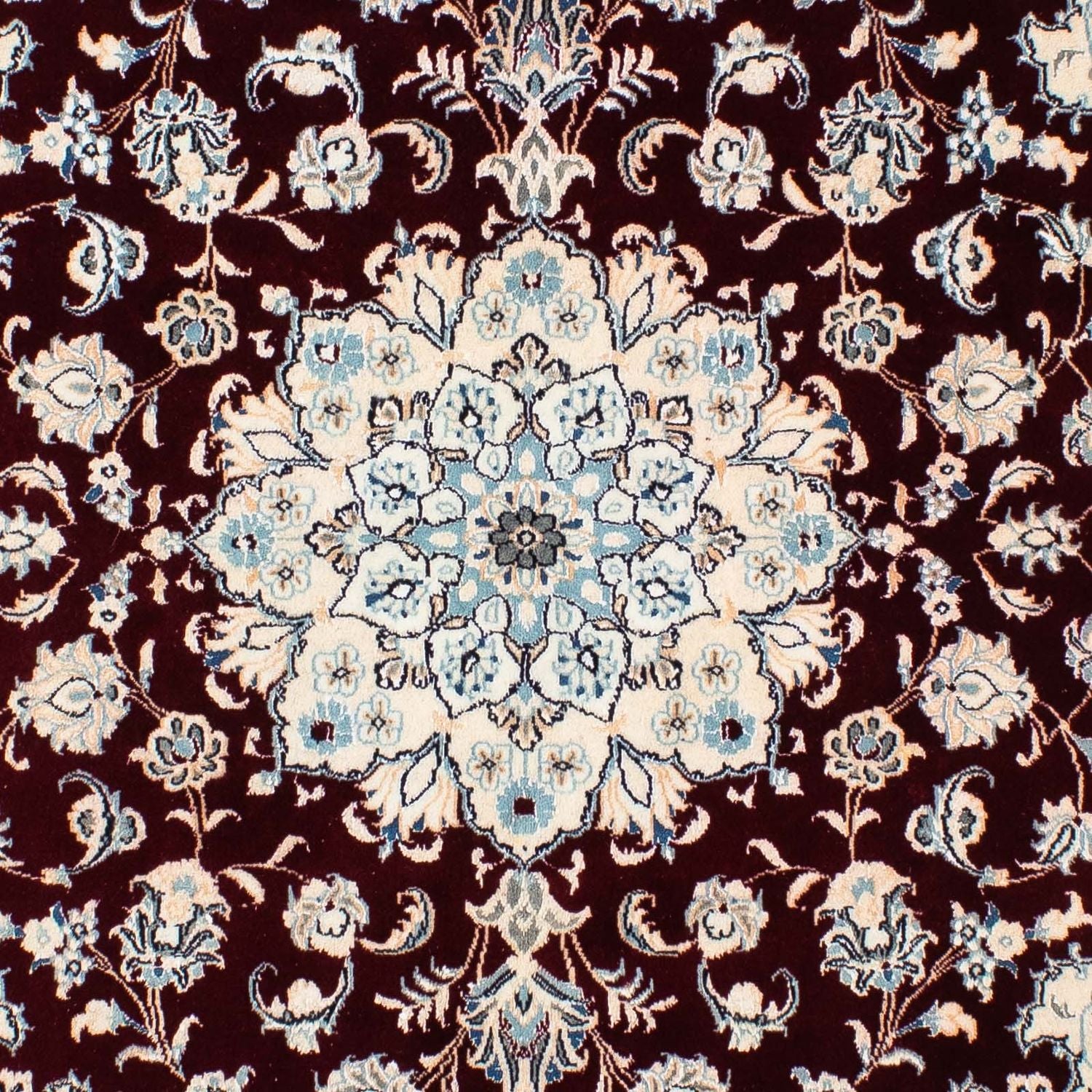 Tapis persan - Nain - Royal carré  - 156 x 143 cm - rouge foncé