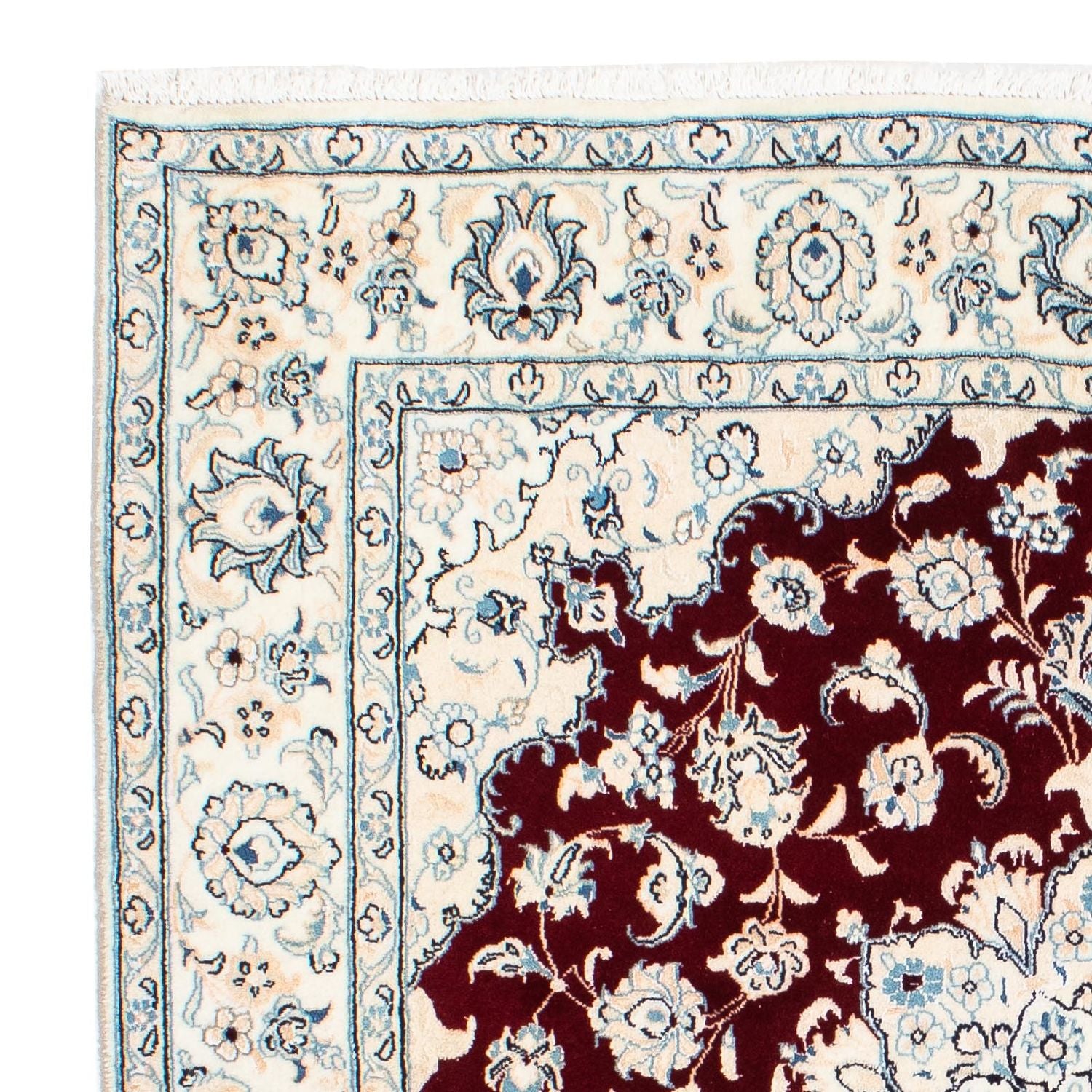 Tapis persan - Nain - Royal carré  - 154 x 143 cm - rouge foncé