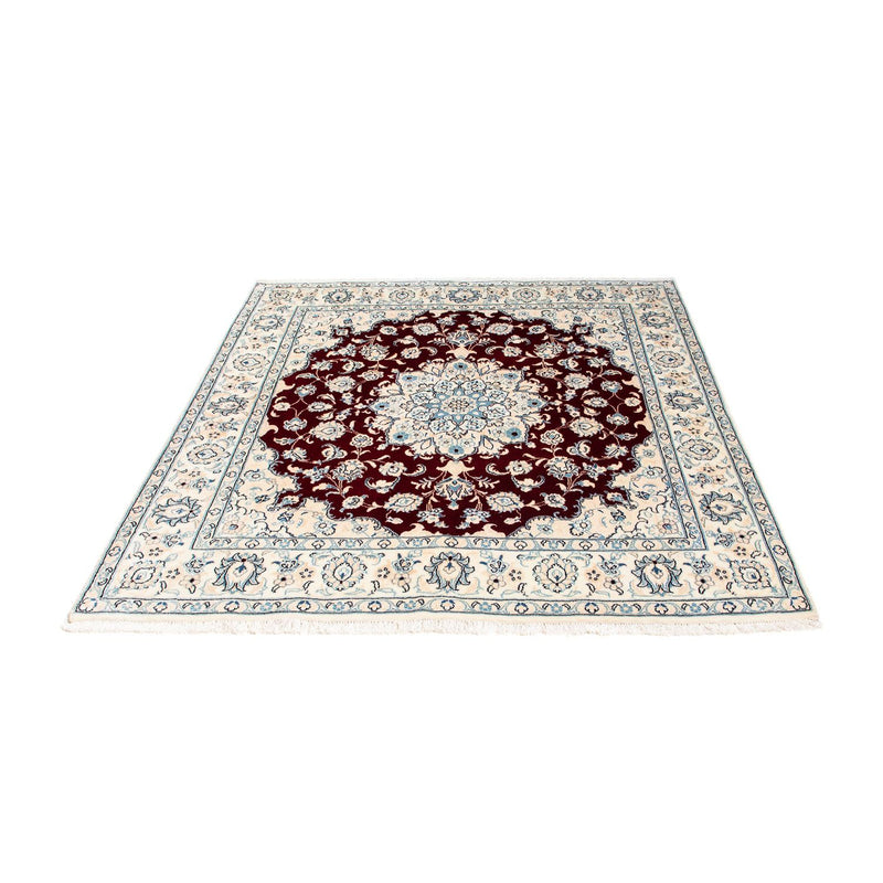 Tapis persan - Nain - Royal carré  - 154 x 143 cm - rouge foncé