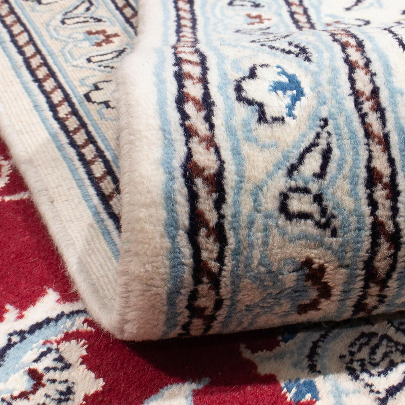 Tapis persan - Nain carré  - 202 x 191 cm - rouge foncé