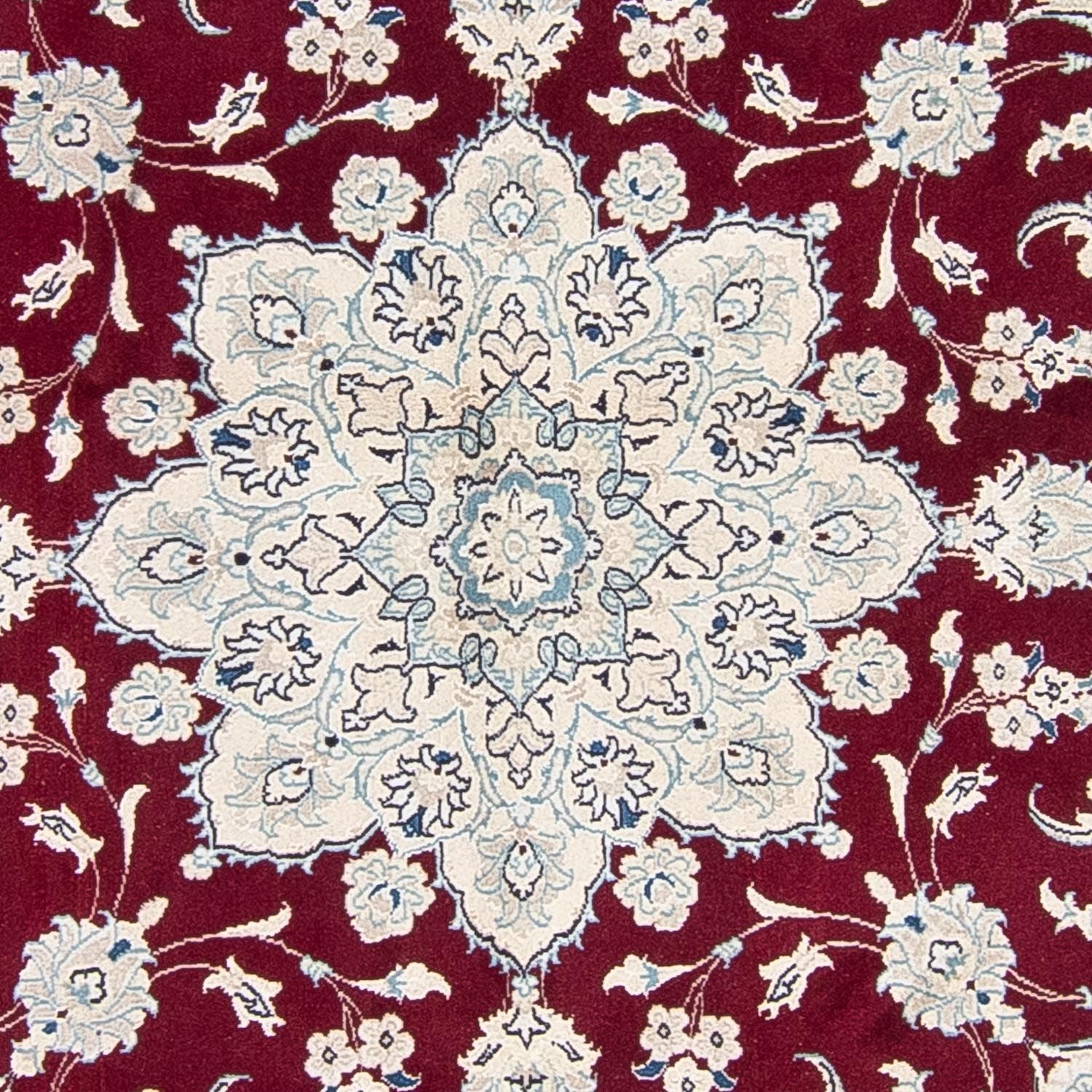 Tapis persan - Nain ronde  - 240 x 240 cm - rouge foncé