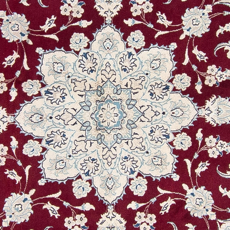 Tapis persan - Nain ronde  - 240 x 240 cm - rouge foncé