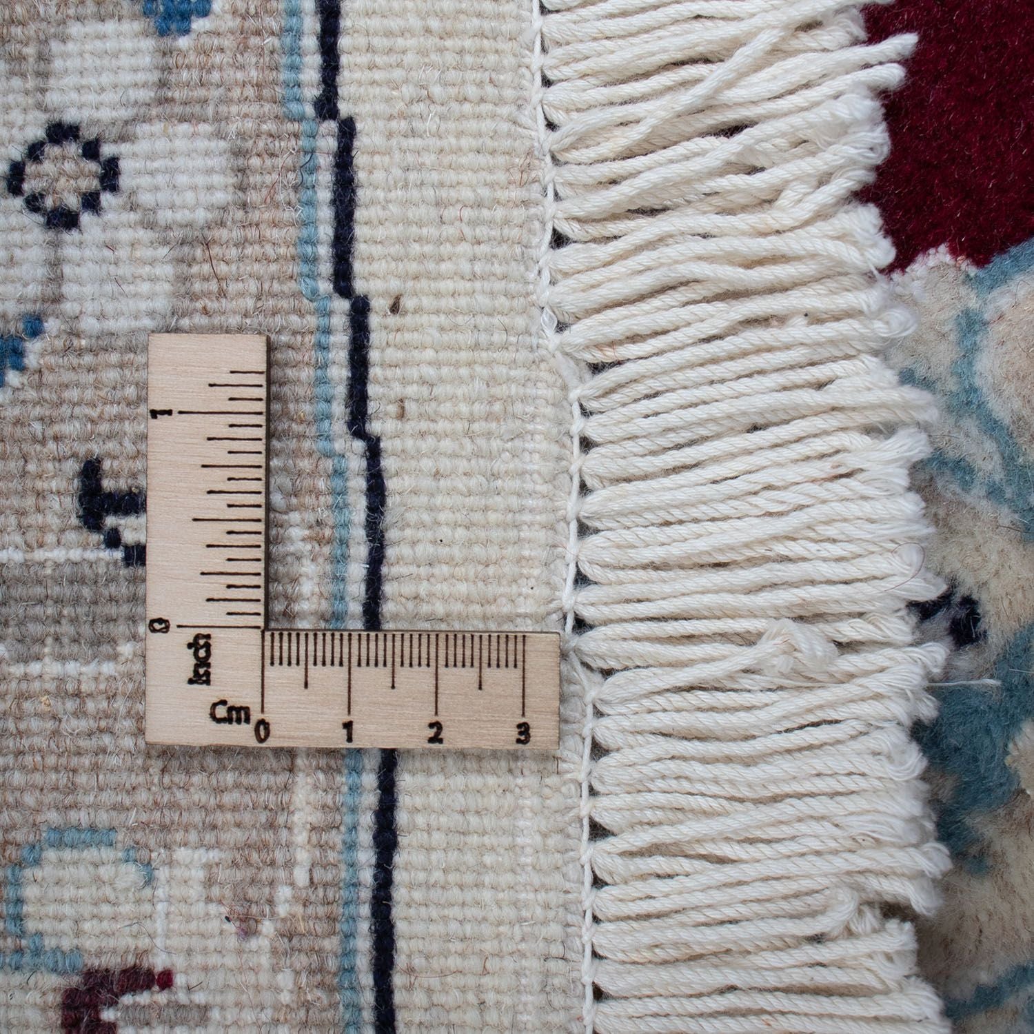 Tapis persan - Nain ronde  - 240 x 240 cm - rouge foncé