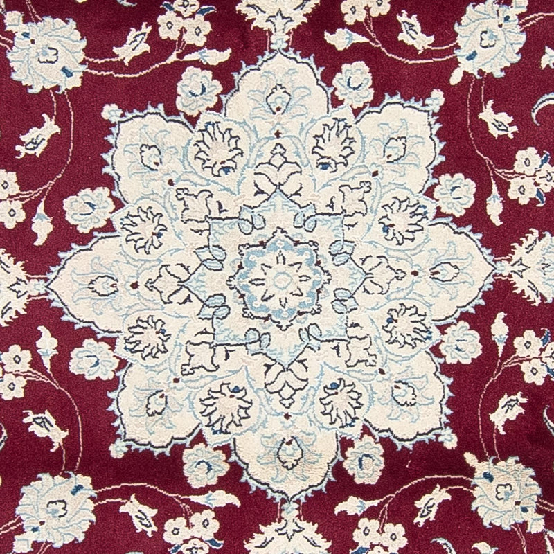 Tapis persan - Nain - Royal - 250 x 250 cm - rouge foncé