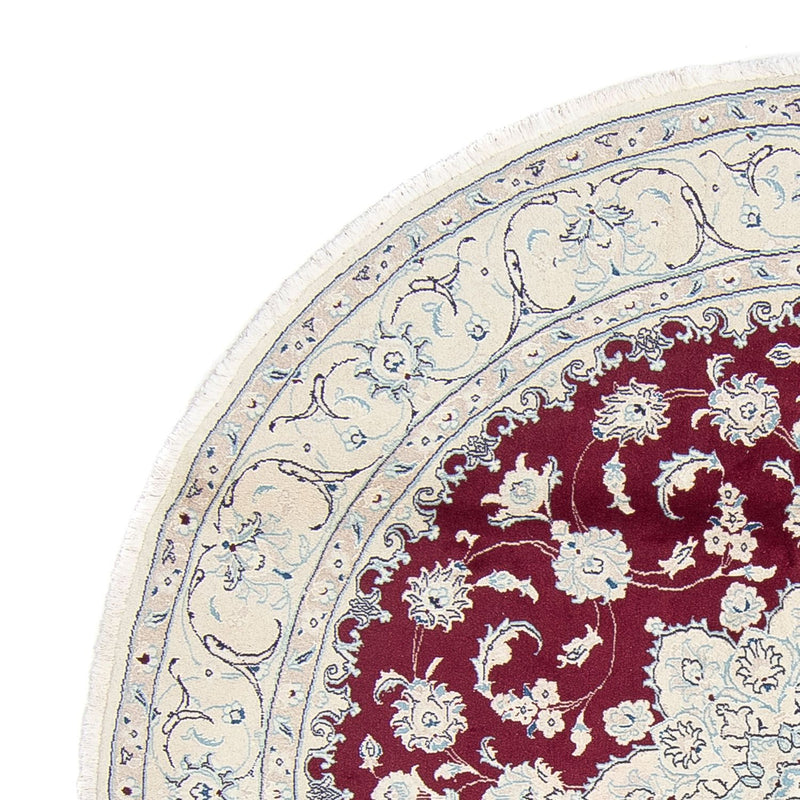 Tapis persan - Nain - Royal - 250 x 250 cm - rouge foncé