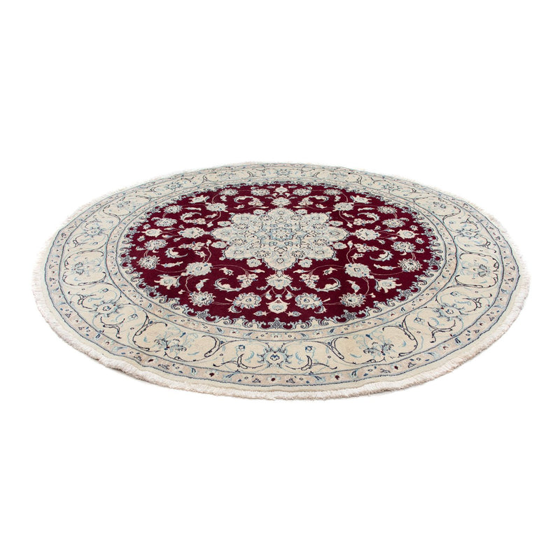 Tapis persan - Nain - Royal - 250 x 250 cm - rouge foncé