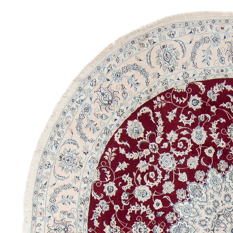 Tapis persan - Nain ronde  - 295 x 295 cm - rouge foncé