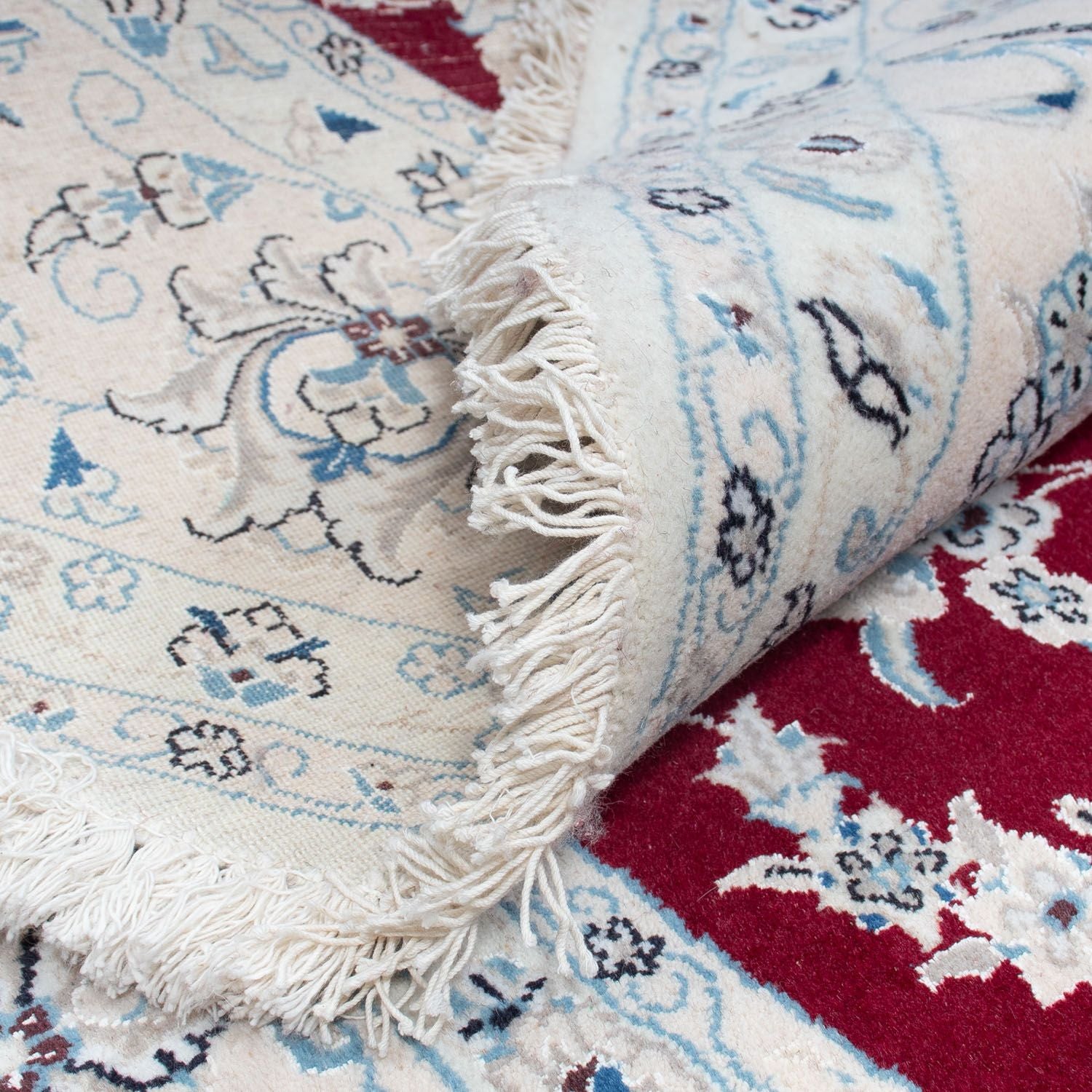 Tapis persan - Nain ronde  - 295 x 295 cm - rouge foncé