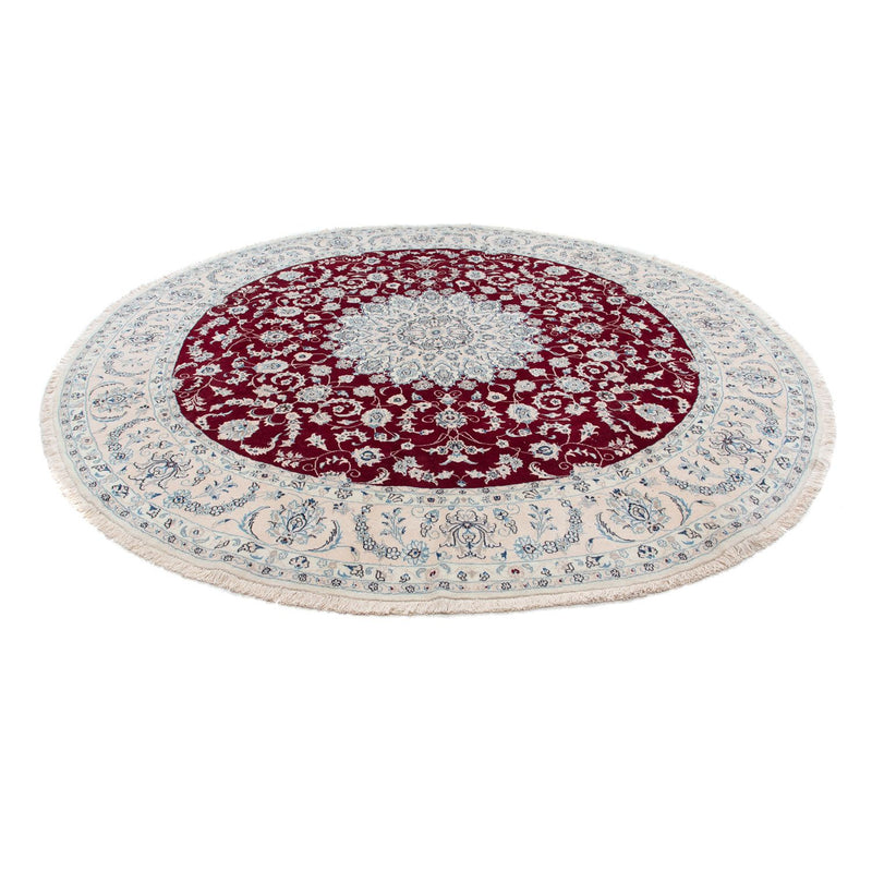 Tapis persan - Nain ronde  - 295 x 295 cm - rouge foncé