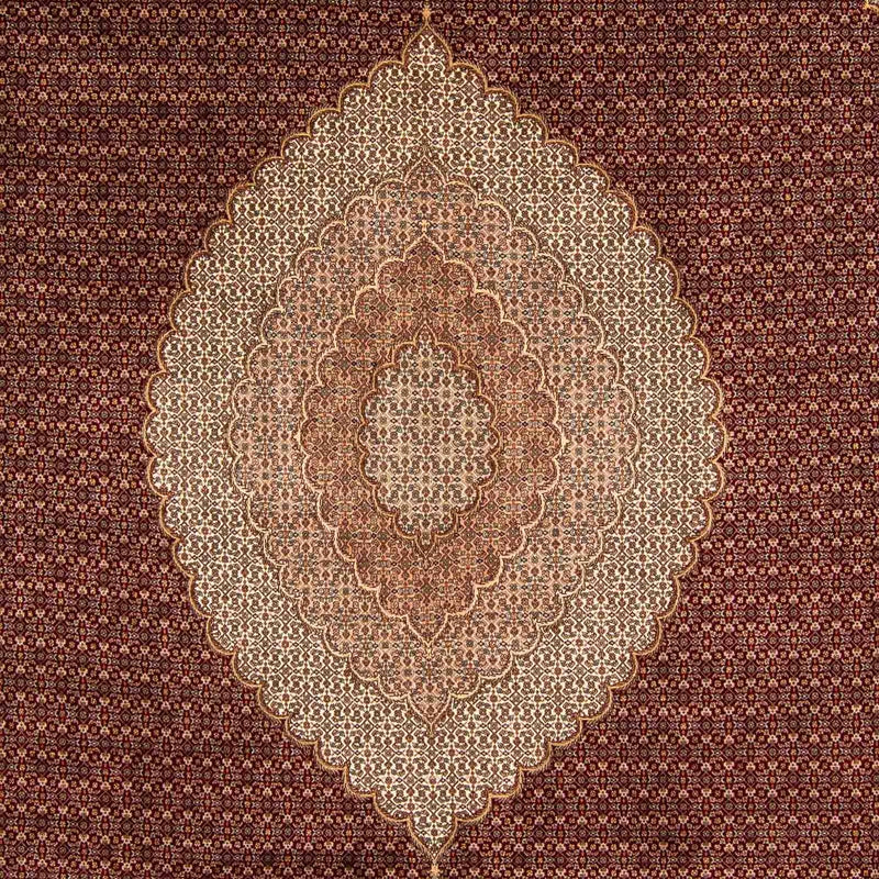 Tapis persan - Tabriz - 403 x 300 cm - rouge foncé