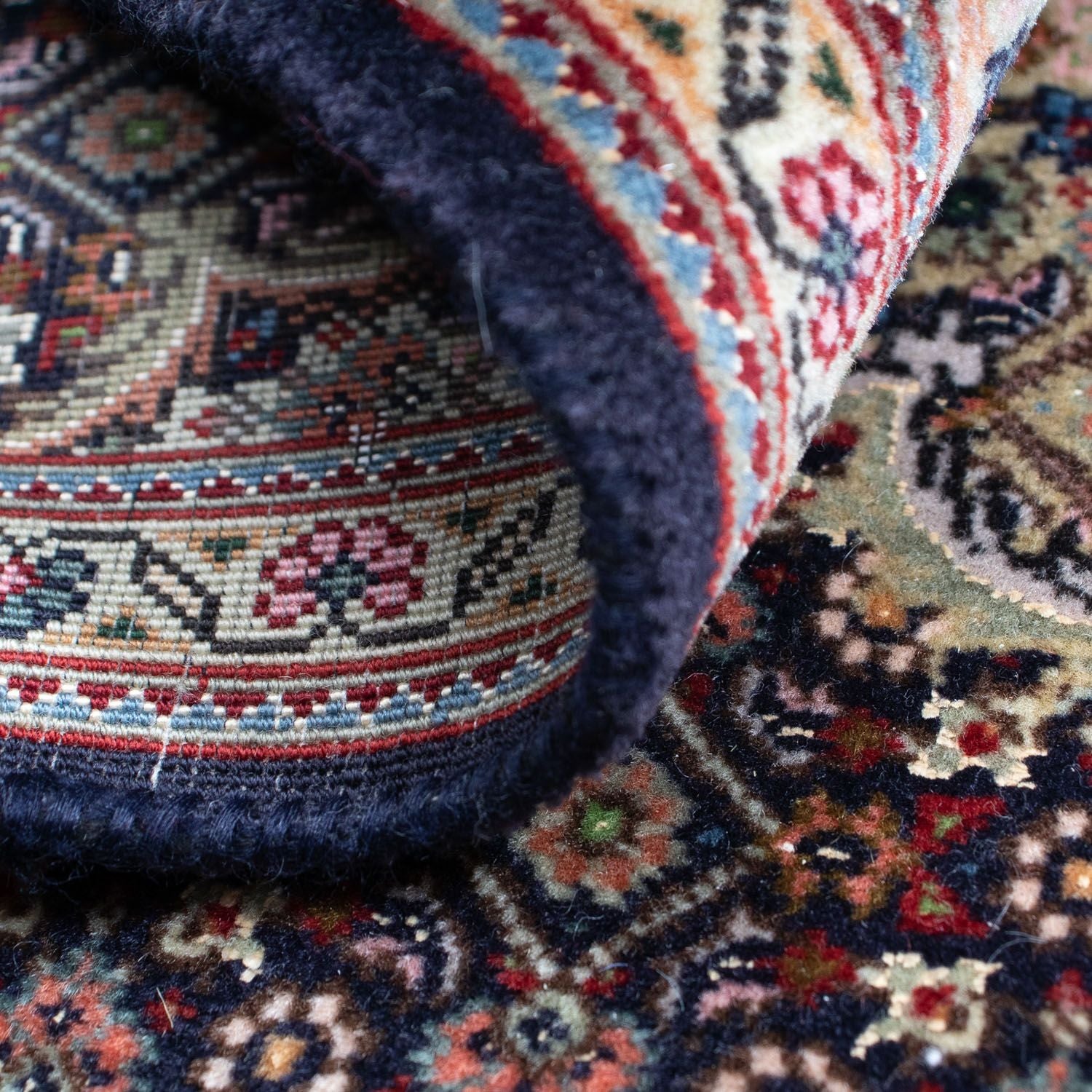 Tapis persan - Tabriz - Royal - 88 x 66 cm - bleu foncé