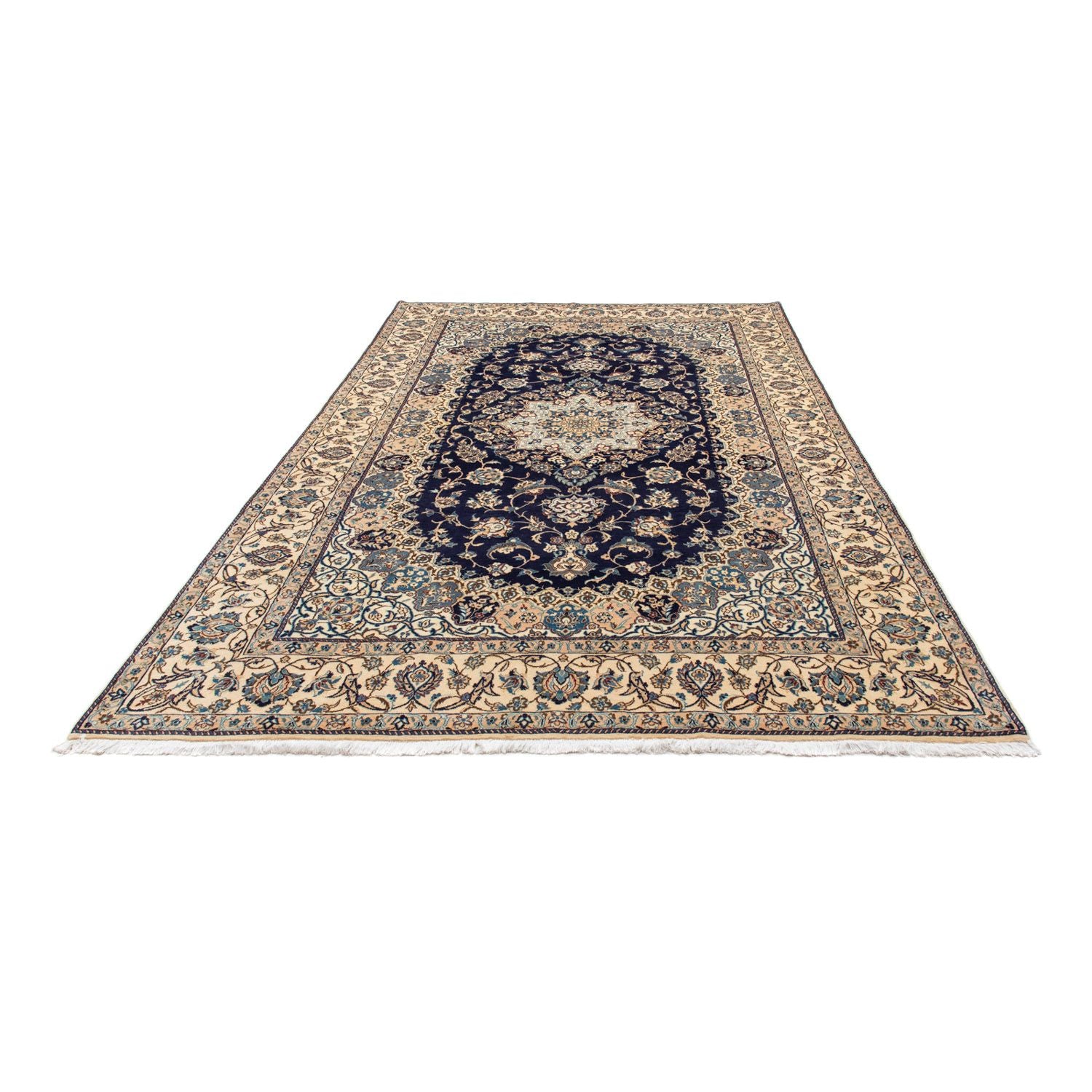 Tapis persan - Nain - Royal - 308 x 197 cm - bleu foncé