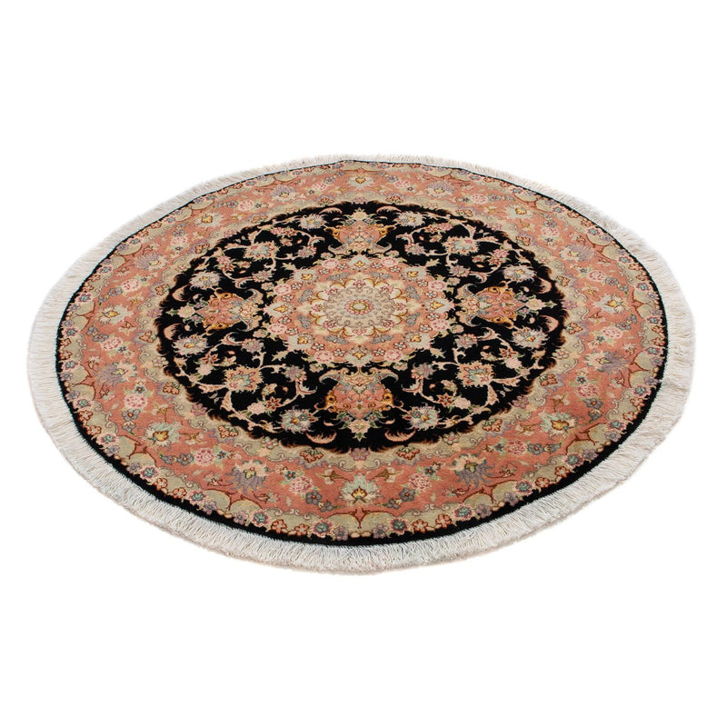 Tapis persan - Tabriz - Royal ronde  - 100 x 100 cm - bleu foncé