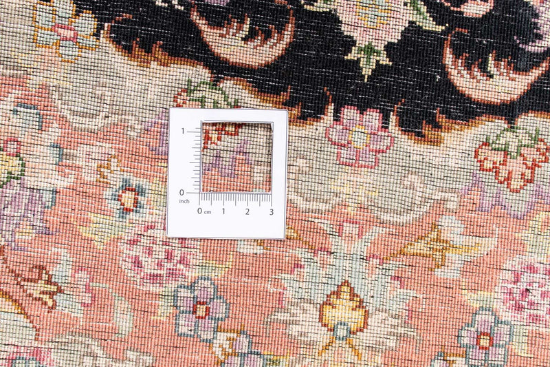 Tapis persan - Tabriz - Royal ronde  - 100 x 100 cm - bleu foncé