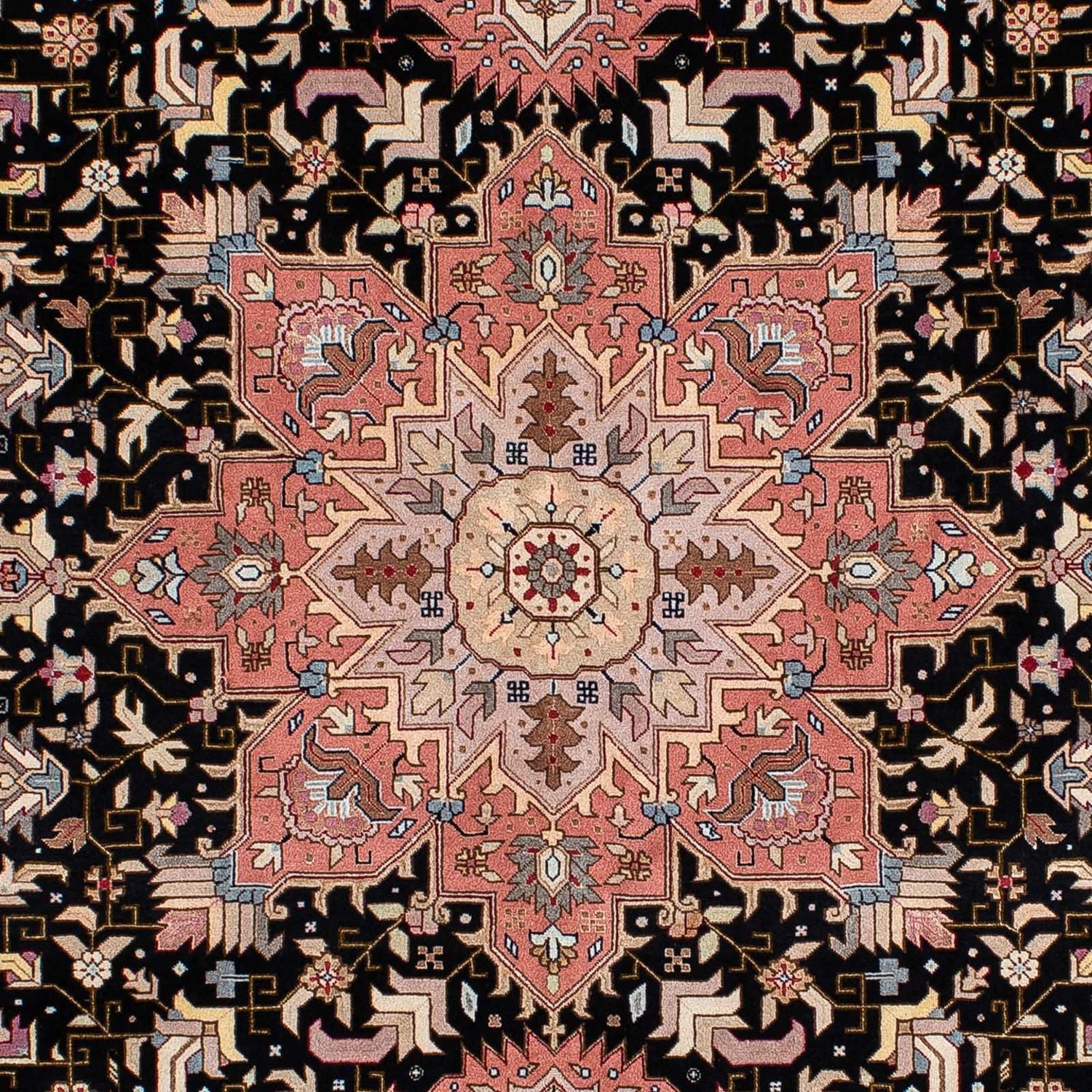 Tapis persan - Tabriz - Royal - 196 x 152 cm - bleu foncé