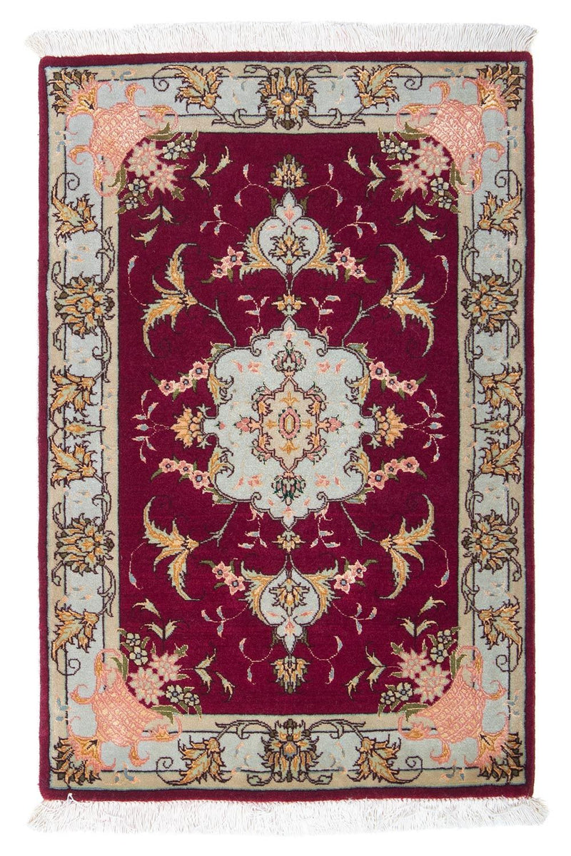 Tapis persan - Tabriz - Royal - 90 x 60 cm - rouge foncé