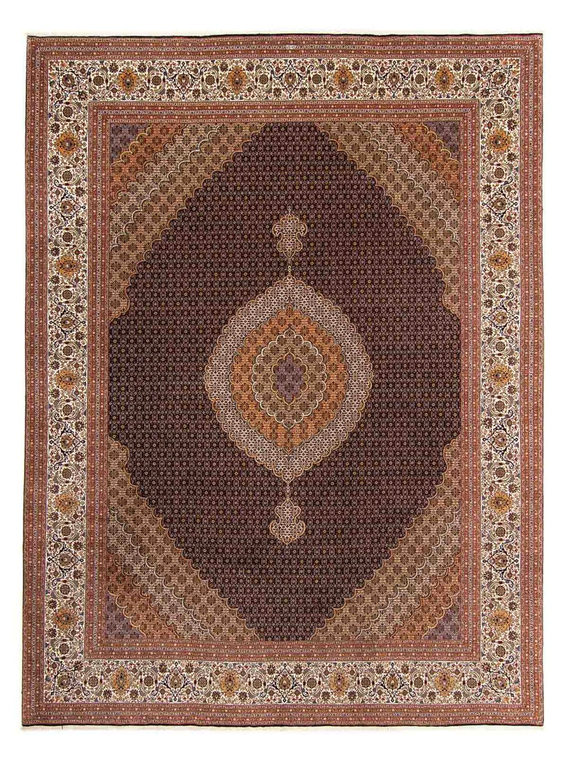 Tapis persan - Tabriz - 395 x 303 cm - marron clair