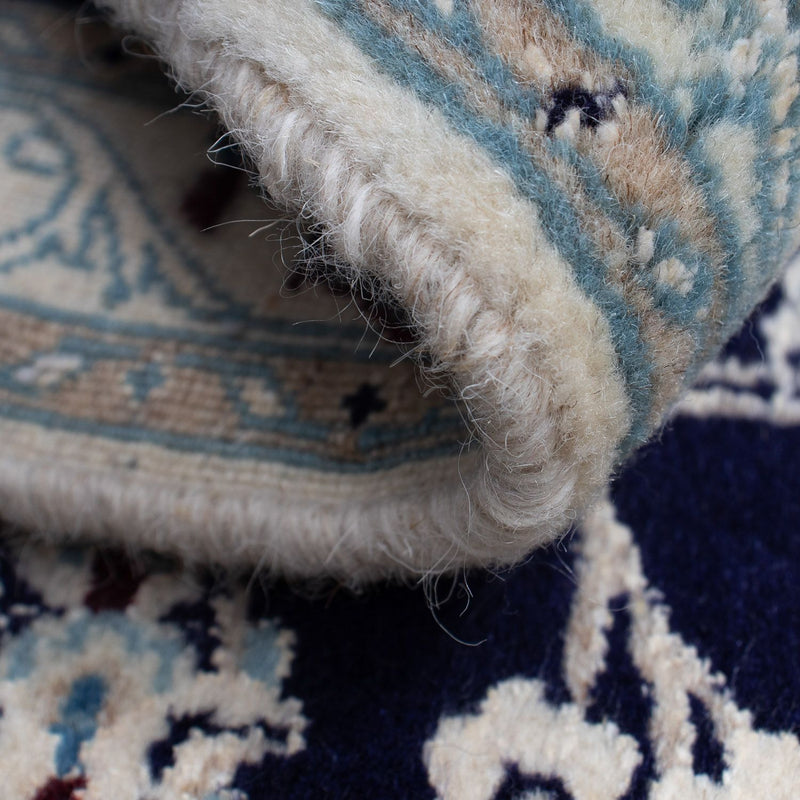 Tapis persan - Nain - 85 x 55 cm - bleu foncé
