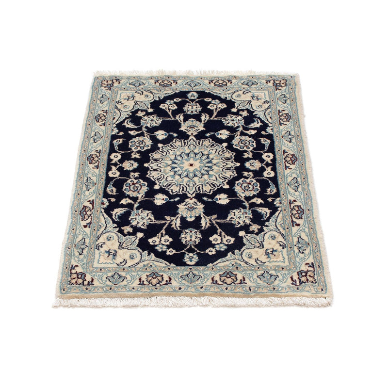 Tapis persan - Nain - 85 x 55 cm - bleu foncé