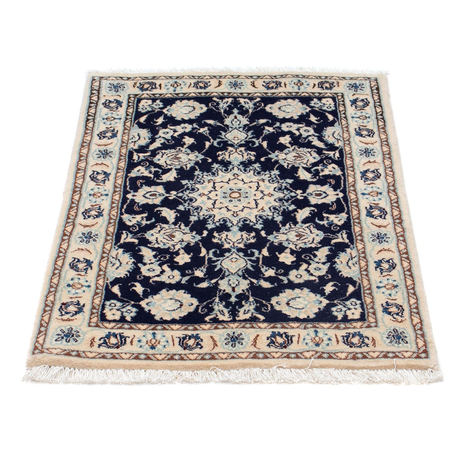 Tapis persan - Nain - Royal - 85 x 55 cm - bleu foncé