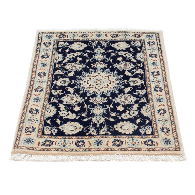 Tapis persan - Nain - Royal - 85 x 55 cm - bleu foncé