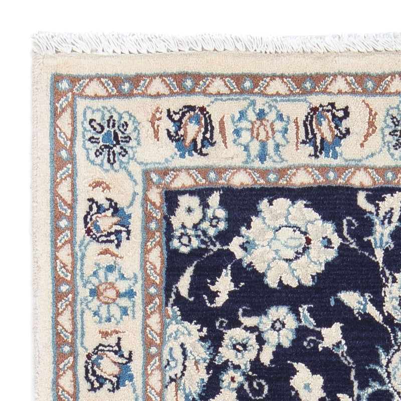 Tapis persan - Nain - 85 x 55 cm - bleu foncé