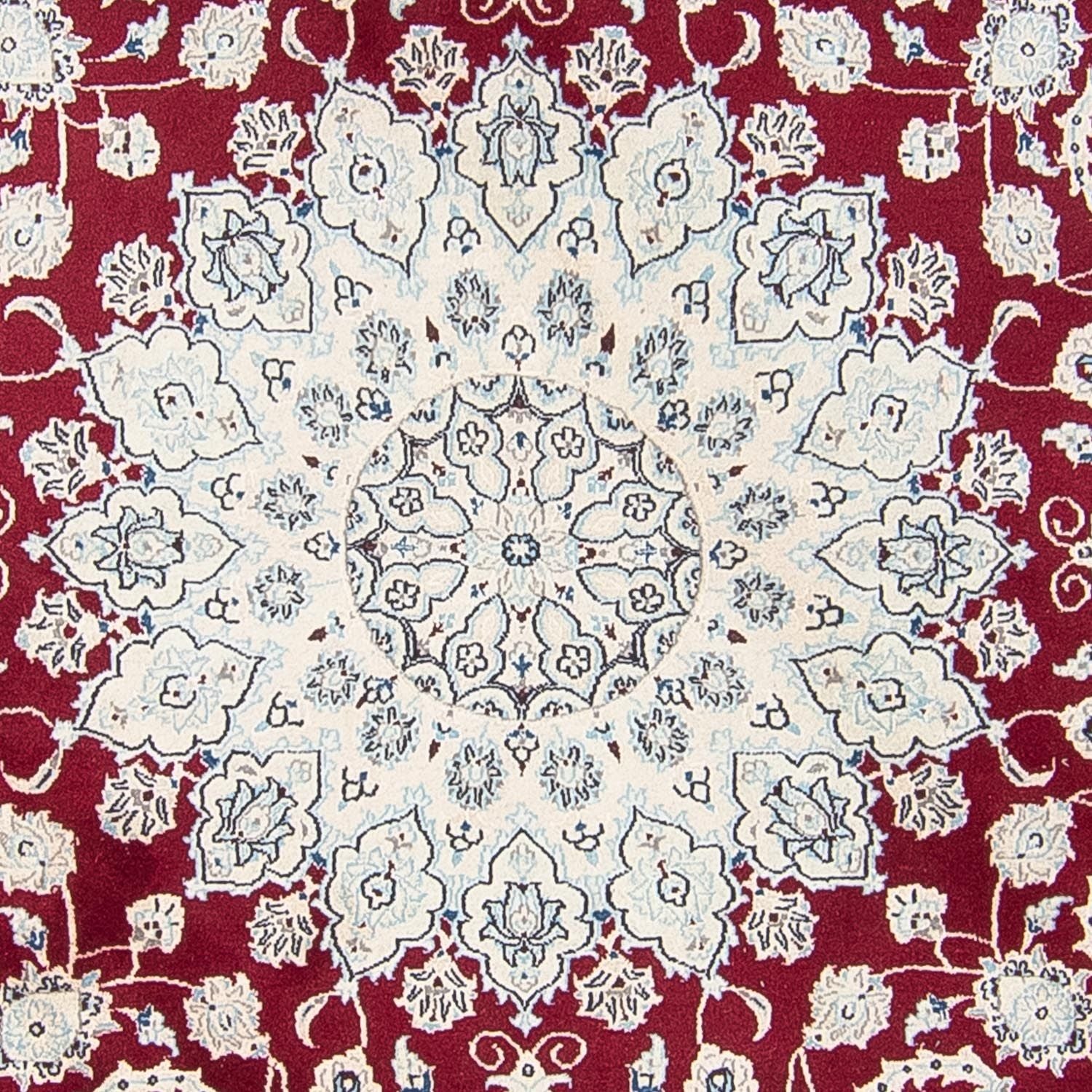 Tapis persan - Nain ronde  - 295 x 295 cm - rouge foncé
